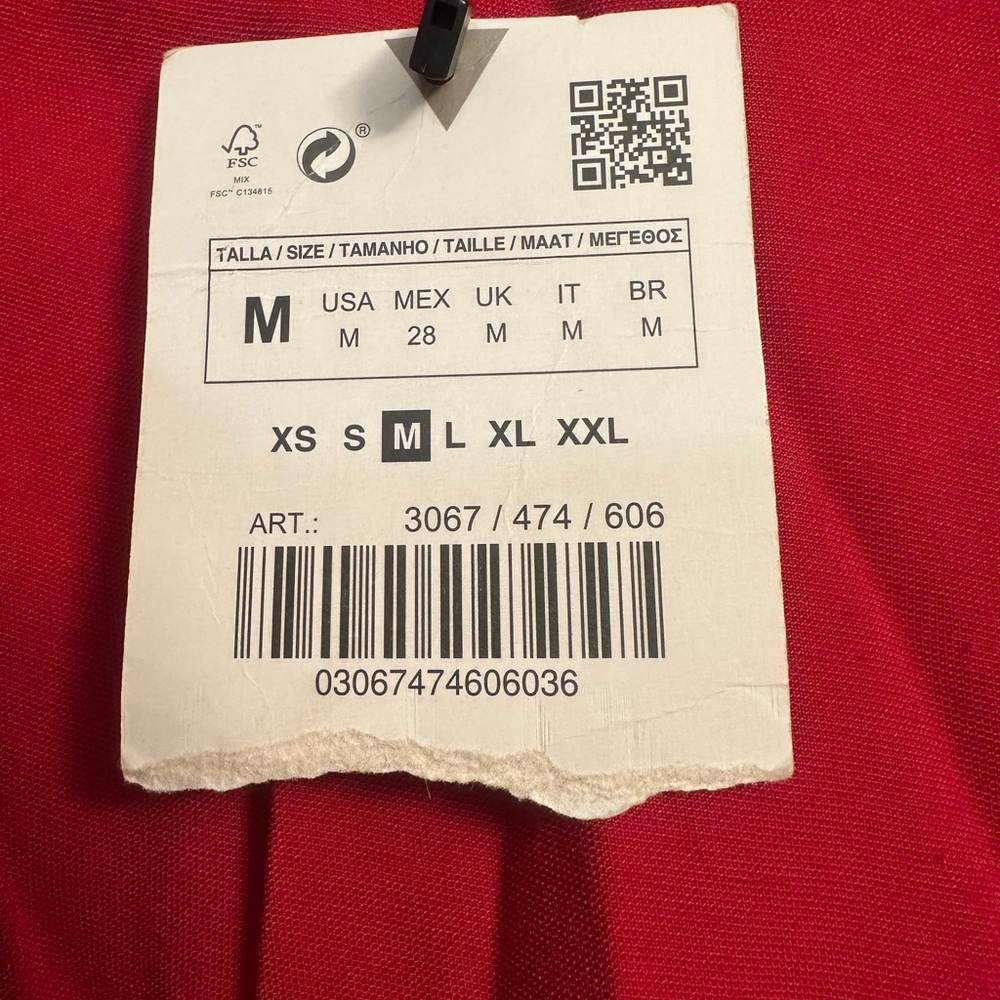 Zara NWT Satin Effect Crop top Scarlet Twist Front Blouse - Picture 6 of 8